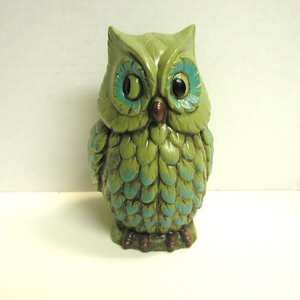 Vintage Owl Bank 1960s Avocado Green