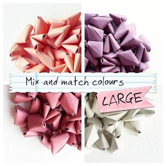 100 Large Origami Heart Love Message Wedding Favours Mix Of 2 Colours Table Confetti Serving And Dining Personalised Wedding