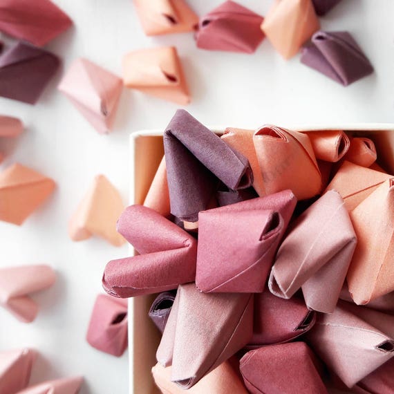 Berry Mix Papier Origami Herz Liebe Nachrichten Hochzeit Kostenloser Weltweiter Versand Hochzeit Gunsten Winter Hochzeit Dekor