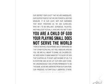 Marianne Williamson Quote Printable: Child of God (Digital Download)
