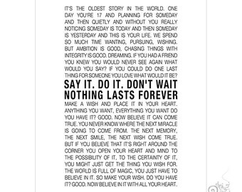 One Tree Hill Quote Art Print, Graduation Gift (Digital Download)