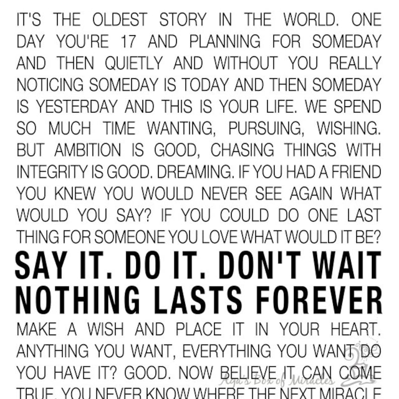 One Tree Hill Quote Printable / Inspirational Quotes / Nothing Etsy