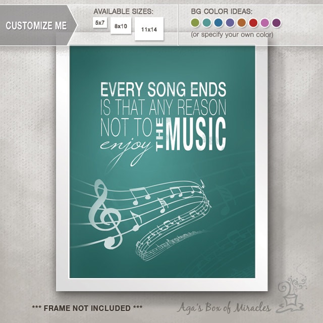 One Tree Hill Quote / Every Song Ends / Peyton Inspirational Etsy