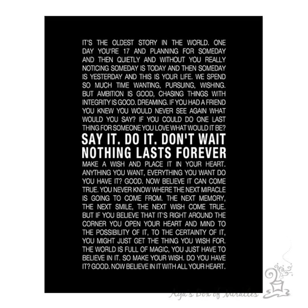 One Tree Hill Quote Printable / Inspirational Quote / Nothing Lasts