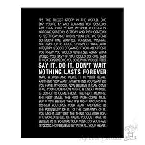 One Tree Hill Quote Printable / Inspirational Quote / Nothing Lasts Forever / Graduation / Black // 8x10