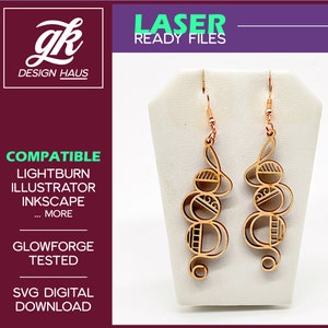 Summer Lake Earrings - 1/8" (.12") Material - Digital Download SVG  - Glowforge Mira Thunder Omtech K40 FSL - Bohemian Dancing