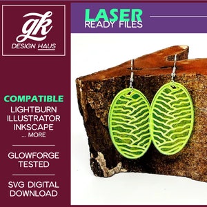 Measureless Weave Earrings - 1/8" (.12") Material - Digital Download SVG - Glowforge Mira Thunder Omtech K40 FSL - Pop Art Modern