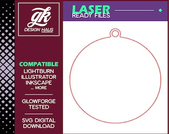 Simple Round Ornament - 1/8" (.12") Material - Digital Download SVG - Glowforge Mira Thunder Omtech K40 FSL