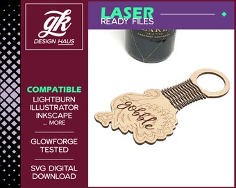 Wine Gift Tag with Turkey Gobble and Diamond Design Living Hinge for 1/8" (.125") Material  - Digital Download SVG - Glowforge Mira Omtech