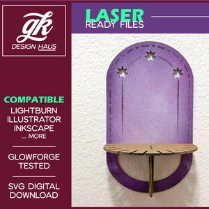 Celestial Wandregal (klein) - 1/8"(.12") Material - Digital Download SVG - Glowforge Mira Thunder Omtech K40 FSL