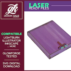 Gift Card Box with Living Hinge and Wedge Clasp for 1/8" (.12") Material - Digital Download SVG - Glowforge Mira Thunder Omtech
