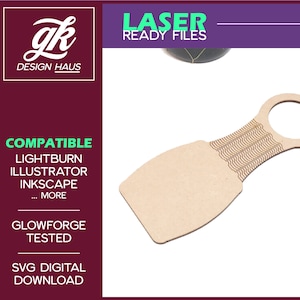 Étiquette cadeau de vin avec charnière vivante Wave Design pour 1/8 « (.12 ») Matériel - Téléchargement numérique SVG - Glowforge Mira Thunder Omtech