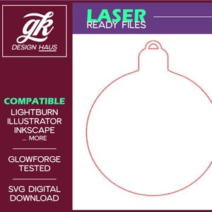 Simple Round Christmas Style OrnamentRecommended for 1/8&quot; (.12”) or  1/4&quot; (.21&quot;) material thickness