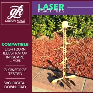 Conception de support d'ornement pour le marché ou une foire artisanale faite pour 1/8" (0,12") matériau - téléchargement numérique SVG - Glowforge Mira Thunder Omtech K40 FSL