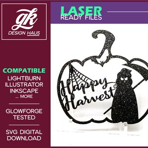Happy Harvest Reaper Ornament - 1/8" (.12") Material - Digital Download SVG - Glowforge Mira Thunder Omtech K40 FSL