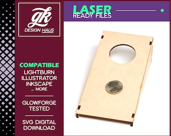 Desktop Mini Cornhole Coin Toss Game Design - 1/8" (.12") Material - Digital Download SVG - Glowforge - Easy to Make - Personalize