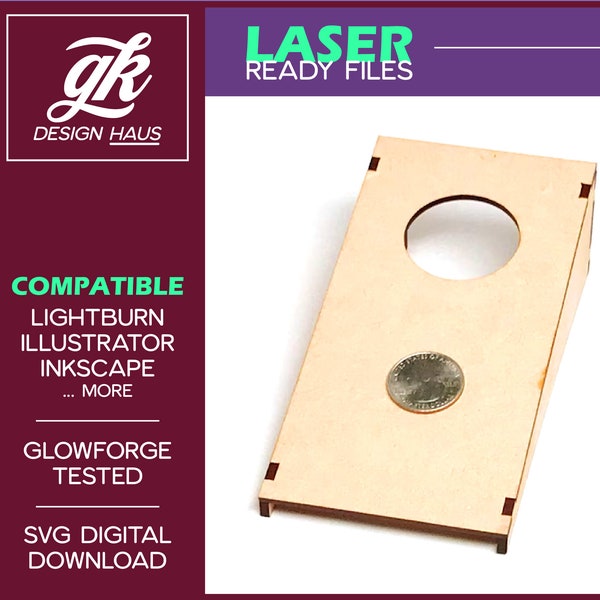 Desktop Mini Cornhole Coin Toss Game Design - 1/8" (.12") Material - Digital Download SVG - Glowforge - Easy to Make - Personalize