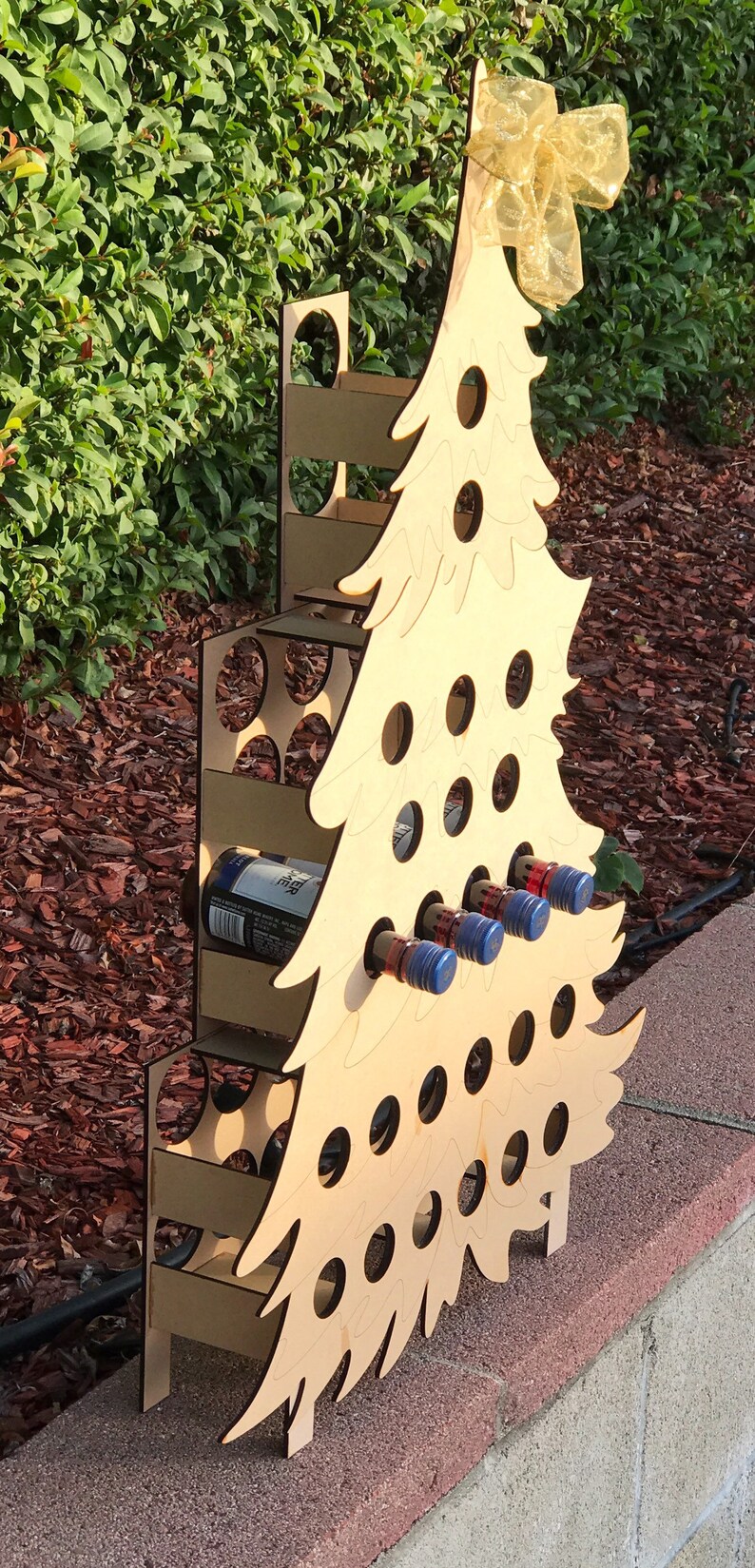 Mini Wine Bottle Christmas Tree Advent Calendar For 1 8 Etsy