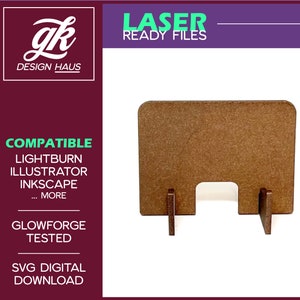 Mały stojak z drewna/MDF przeznaczony do materiału 1/4" (.20") - Pobieranie cyfrowe SVG - Glowforge Mira Thunder Omtech K40 FSL