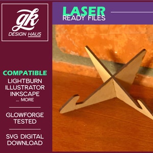 Mittelgroße X-Style Stand Design für 1/8"(.12") Material - Digitaler Download SVG - Glowforge Mira Thunder Omtech K40 FSL