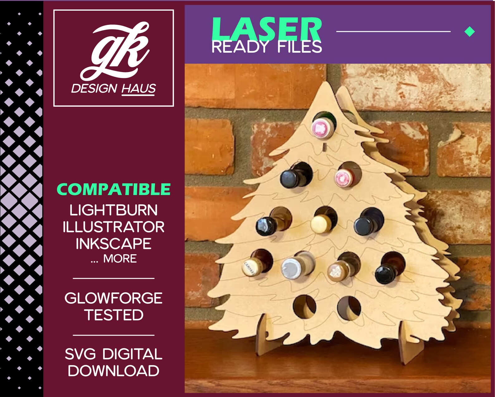 Mini Liquor Bottle Christmas Tree Holiday Display 12 Bottle / Etsy