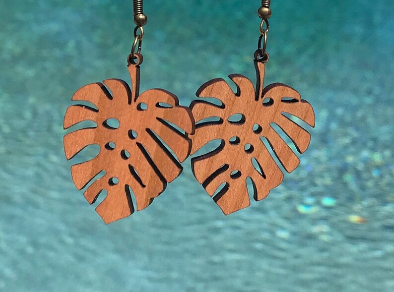 Download Monstera Leaf Earrings Digital Download SVG | Etsy
