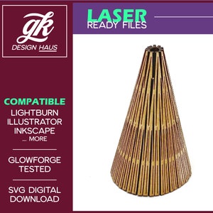 Kleine gerade geschnittene Eistüte mit Scharnier für 1/8 "(.125) Material - Digital Download SVG - Eiswaffel, Türmchendach, Laserschnitt."
