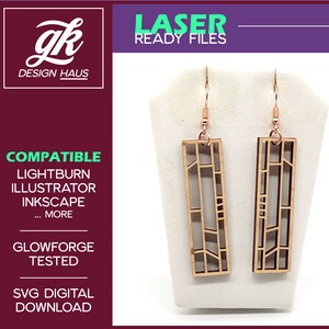 Craftsman Window Oorbellen - 1/8" (.12") Materiaal - Digitale Download SVG - Glowforge Mira Thunder Omtech K40 FSL - Mission Craftsman