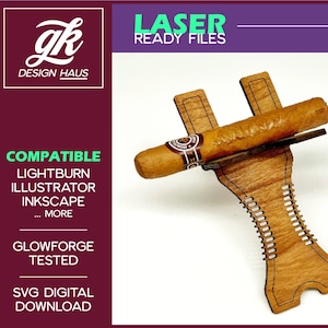 Zigarettenspitze / Ständer / Display mit Griffdesign für 1/8 "(.12") Material - Digitaler Download SVG - Glowforge Mira Thunder Omtech K40 FSL