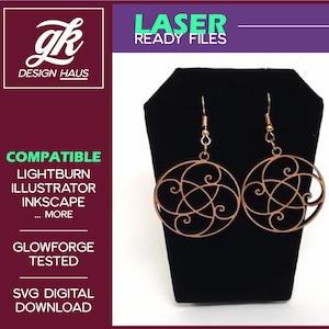 Golden Ratio Earrings Interconnecting Pattern - Fibonacci Sequence - 1/8" (.12") Material - Digital Download SVG - Sacred Geometry