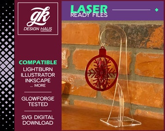 Ornament Stand Design Modern made for 1/8" (.12") Material - Digital Download SVG - Glowforge Mira Thunder Omtech K40 FSL