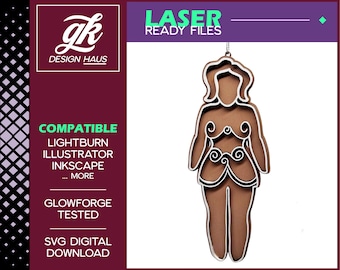 Gingerbread Cookie Woman in Super Hero Outfit- Digital Download SVG - Glowforge Tested, Thunder, Mira, FSL, Aeon, SVG Cut File