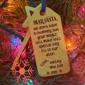 Magic Santa Key Ornament and Message Tag 2022 Updated Yearly Digital Download SVG Glowforge Mira Thunder Omtech K40 Kid's Christmas image 2