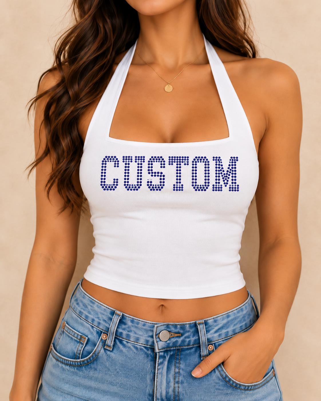 Halter Top Rhinestone - Etsy