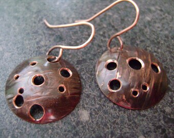 PLANETARY - Copper Earrings, Earrings, Metal Earrings, Rustic Earrings, Artisan Jewelry, Abstract Earrings, Steampunk Earrings, PE602