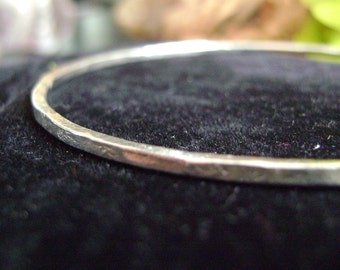 Squared Sterling Silver Bangle - Silver Bracelet, Hand Textured, Hand Forged, Sterling Bracelet, Hand Forged Bangle, Silver Bangle, Canadian