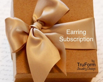 EARRING SUBSCRIPTION - Schmuck Abonnement, monatliche Ohrringe, Handwerker Schmuck, Ohrringe des Monats, Geschenk jeden Monat, ES21