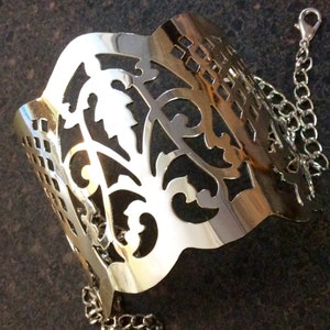GRACE Bracelet - Vintage Silverplate Bracelet, Scroll Cuff, Upcycled Metal, Filigree Bracelet, Unique Jewelry, GB582