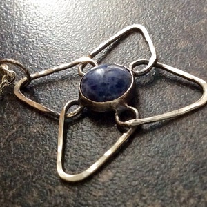 BLUE VIOLET Blue Flower Pendant, Sterling Silver Pendant, Silver Jewelry, Artisan Jewelry, Blue Sodalite, BP75 image 5