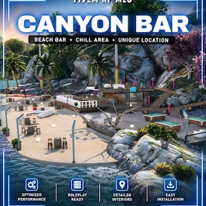 FiveM Canyon Bar MLO | Strandbar och chillområde | Tropisk rollspelsplats | Serverkarta