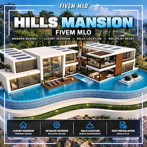 FiveM Hills Mansion MLO | Moderne Luxusvilla mit Pool | Rollenspielkarte