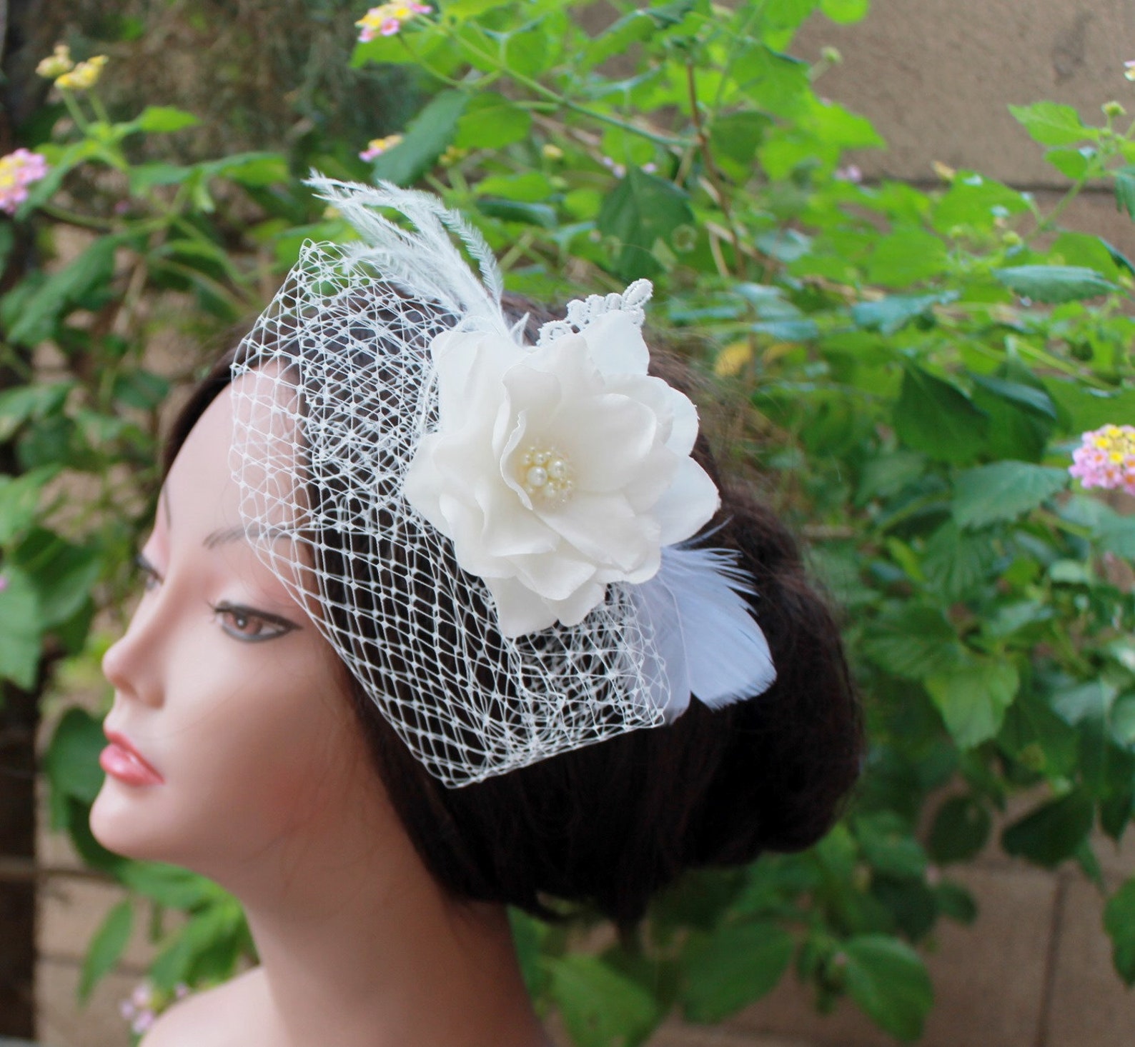 birdcage wedding veils and headpieces