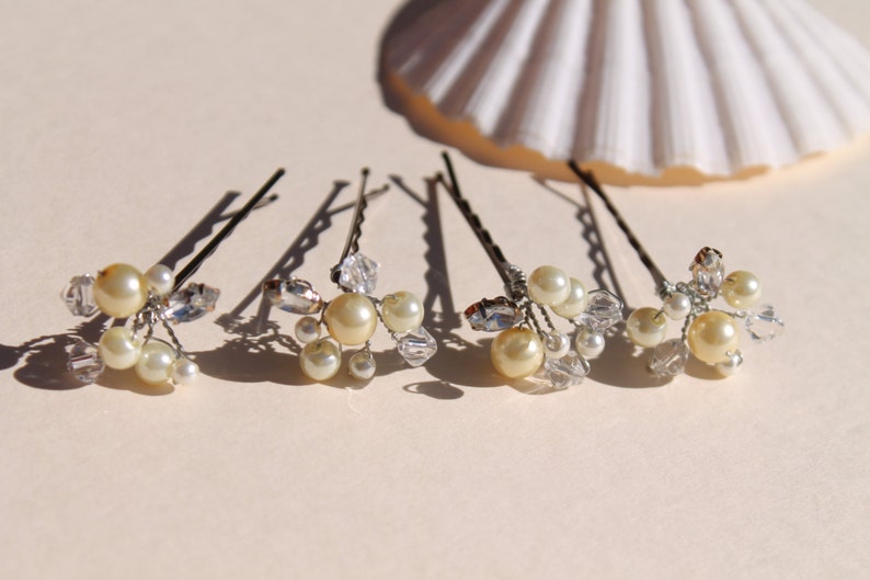 Hair Fascinator Wedding Head Piece Wedding Pins Bridal Head Piece Vintage Bridal Pins Pearl Clip Beach Wedding Crystal Clip