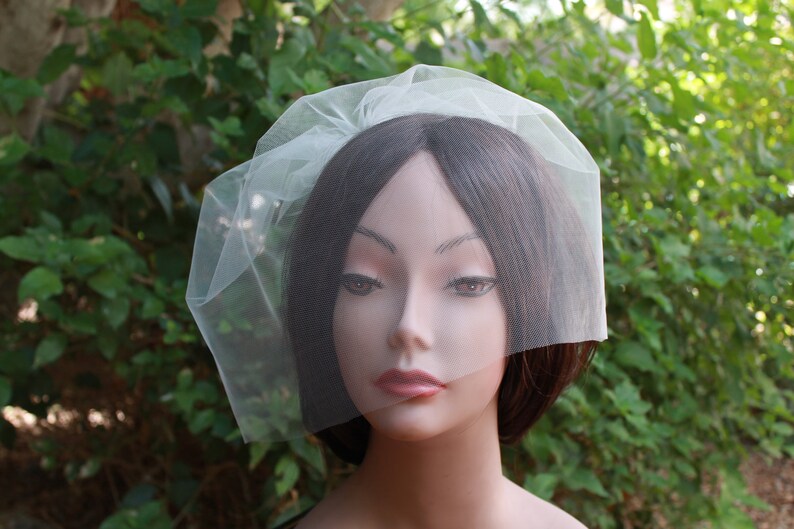 Wedding Veil Tulle Veil Bridal Blusher Birdcage Wedge Tulle Etsy