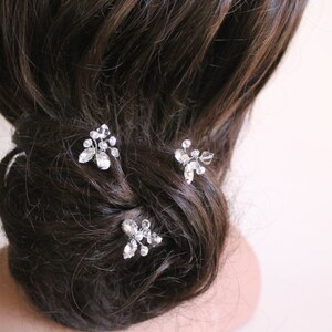 Bridal Hair Pin, Hair Pin for Bride, Hairpin, Rhinestone and Pearl Hair Pin , Crystal Jewelry, Silver Hair Jewelry, Beach Wedding