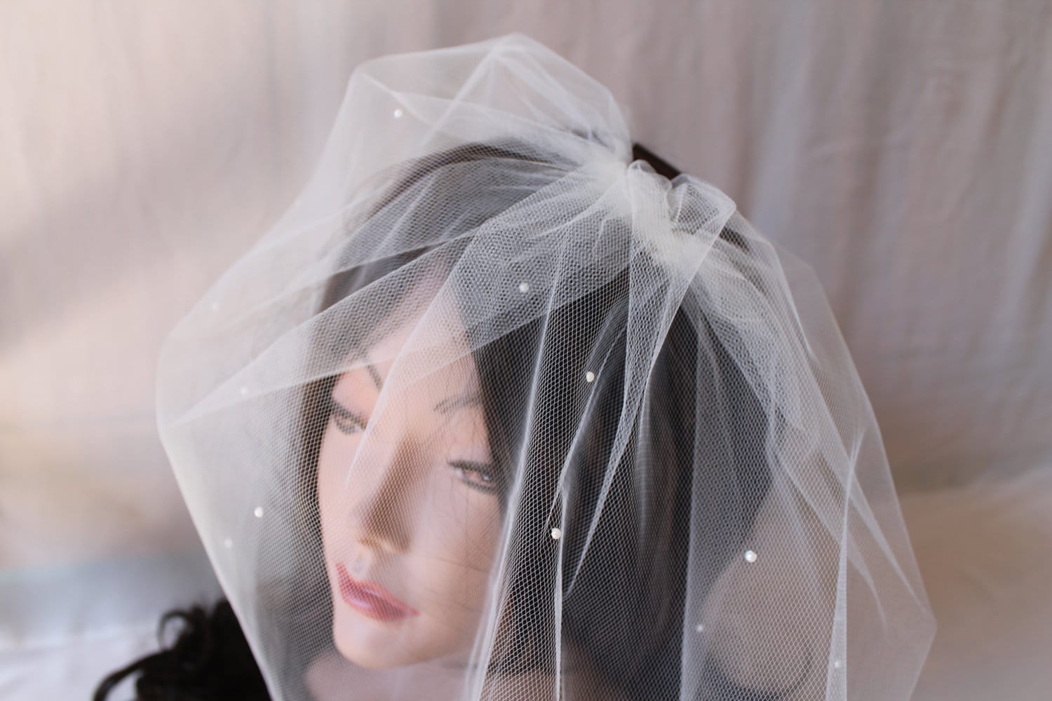 Blusher Veil Pearls Veil Bridal Veil Tulle Blusher Veil 12 - Etsy