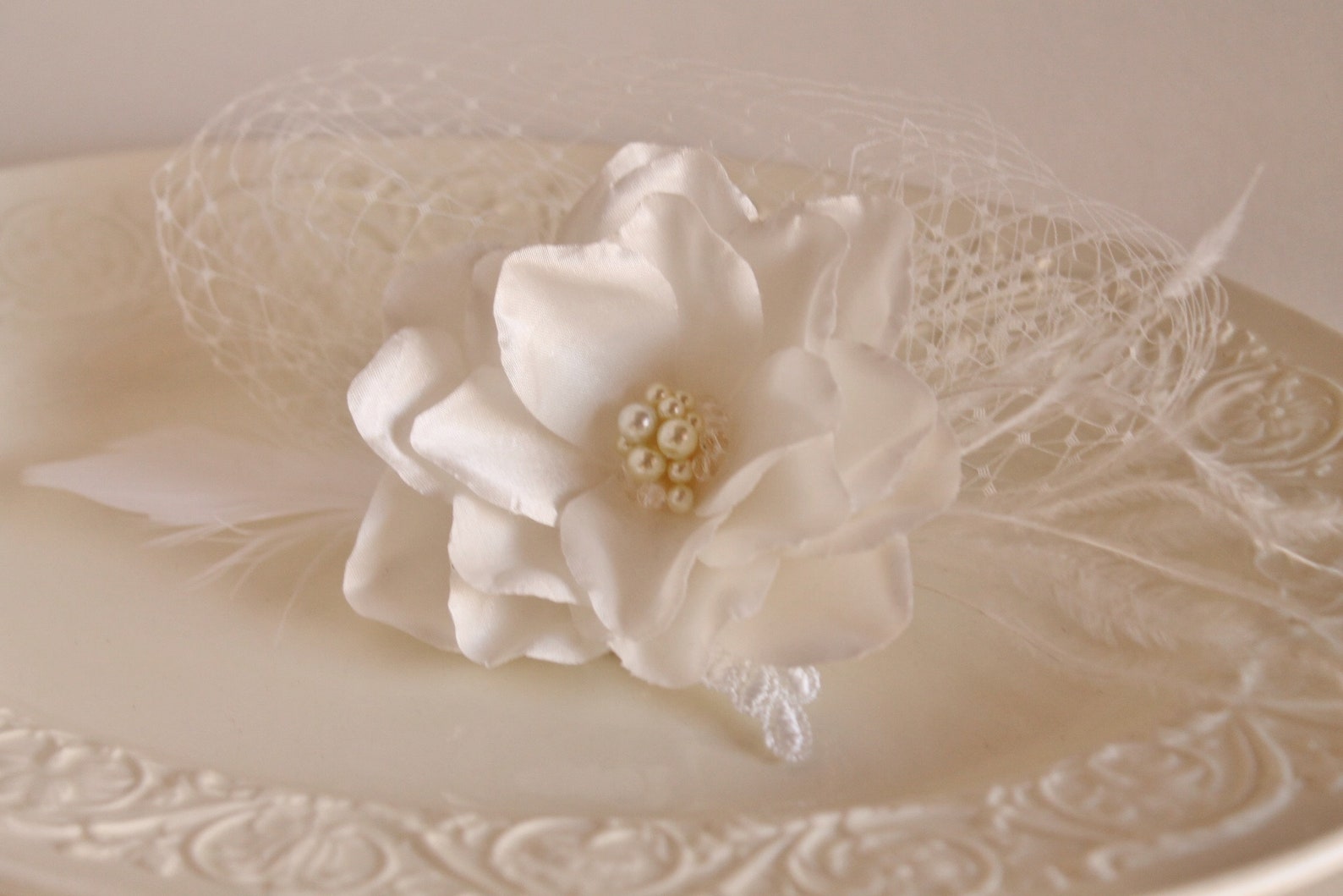 bridal birdcage headpieces