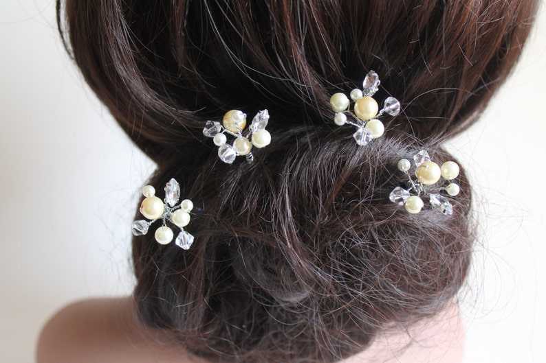 Hair Fascinator Wedding Head Piece Wedding Pins Bridal Head Piece Vintage Bridal Pins Pearl Clip Beach Wedding Crystal Clip