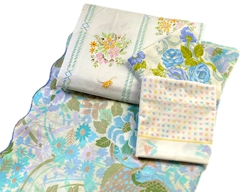 Vintage Floral Full Bedding Set, Mismatched Sheets and Pillowcases