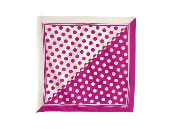 Vintage // Square Magenta Pink & White Polka Dot … - image 1